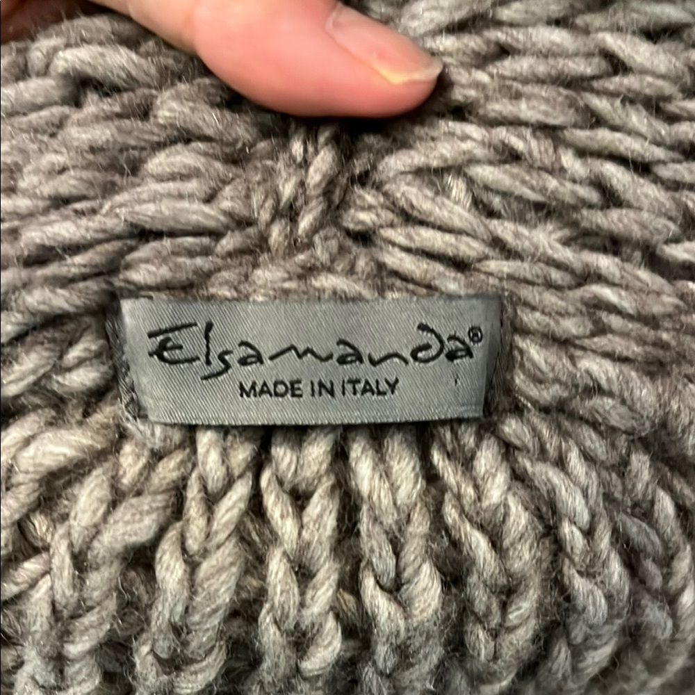 Elsamanda Oversized Italian Wool Alpaca Knit Cardigan Sweater Brown Size Small - Picture 9 of 11